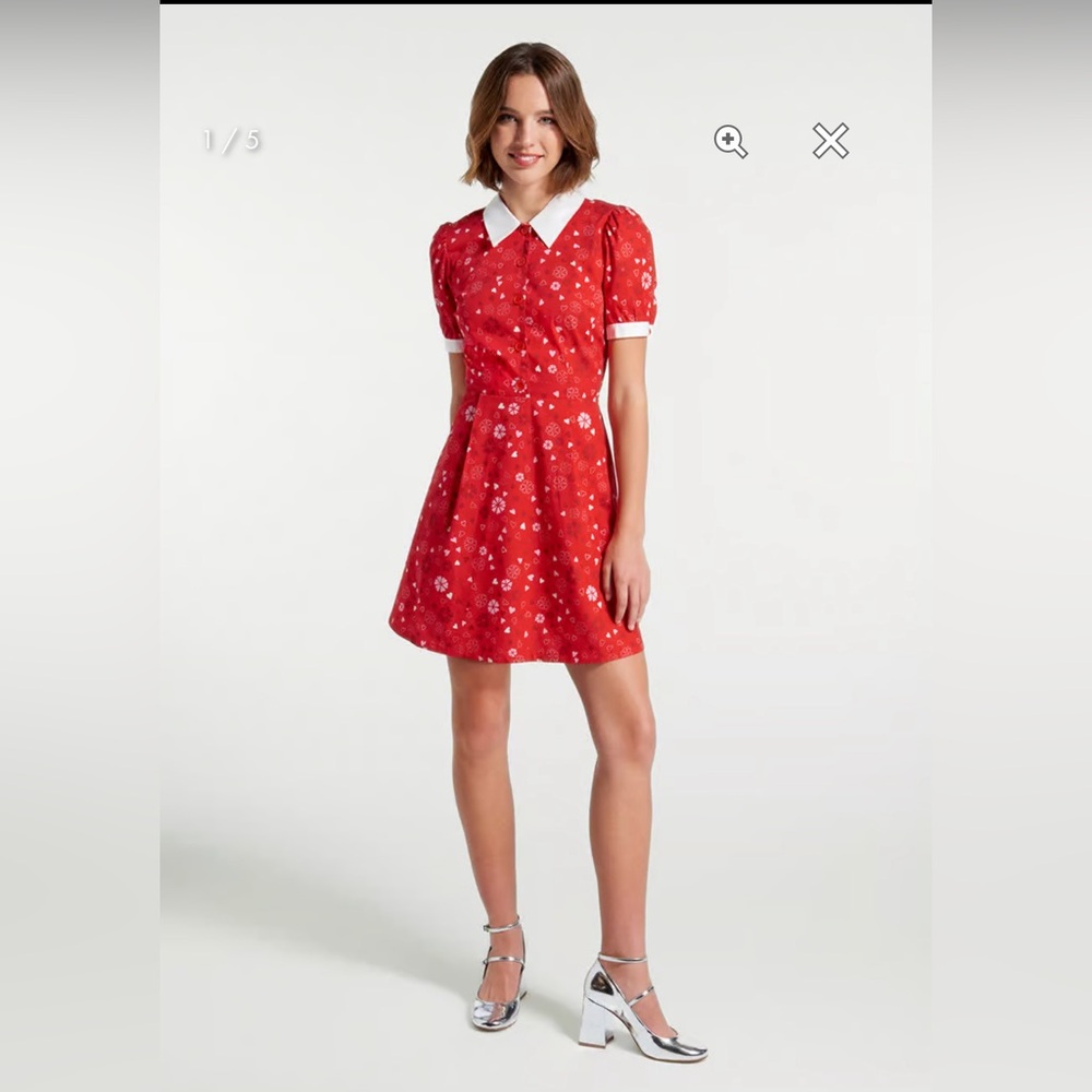ModCloth NWT One Sweet Day Shirtdress - Red‎